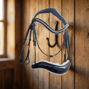Brida Doble Anatómica Ergonómica de Cuero Genuino para Caballo con Corona y Cabezada Acolchadas - Fabricante Mayorista - Product Image 3