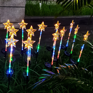 ไฟสวน LED พลังงานแสงอาทิตย์ รูปดาว กันน้ำ สำหรับตกแต่งสนามหญ้า ทางเดิน และสวน ทำจากสแตนเลส - Product Image 3