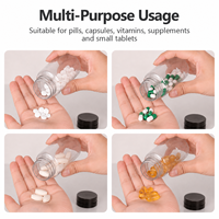 Pot en PET transparent de 400 ml, léger, facile à remplir, à large ouverture, pour capsules et vitamines