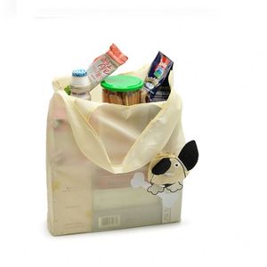 Sac de courses pliable écologique en stock, motif chien mignon, sac fourre-tout pour supermarché et épicerie - Product Image 4