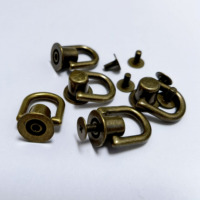 Boutons à boule rotatifs à 360 degrés avec anneau en D, anneau métallique pour accessoires de sac à dos, argent
