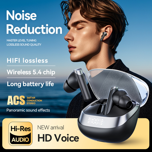 Wholesale TWS Wireless Gaming Earbuds In-Ear Digital Display Battery Active Noise Cancellation for 5.4 IPX5 Waterproof