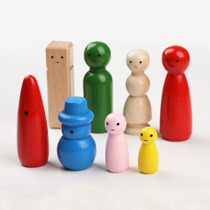 38 Pcs/Lot Figurine de poupée en bois pour la psychologie Décoration artisanale en bois coloré et jouet éducatif - Product Image 4