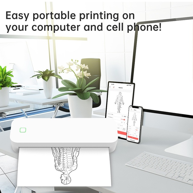 Handheld Portable Mini A4 Thermal Printer with for 203dpi Inkless Technology 1-Year Warranty SDK Stock 2600mAh Battery