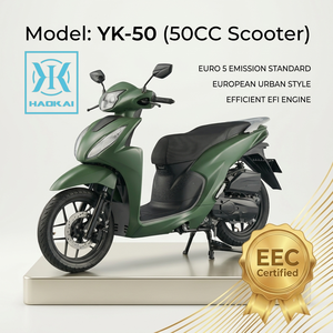 <span class=keywords><strong>Scooter</strong></span> à essence de haute qualité 49,5 ml 50 cm³ avec système EFI ECU, 4 temps, refroidissement par air, homologué EEC Euro 5, roues hautes, frein à disque avant - Product Image 1