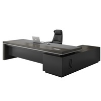 Scrivania Direzionale Moderna Minimalista con Componenti di Alta Qualità, Mobili per Ufficio in Legno Massello