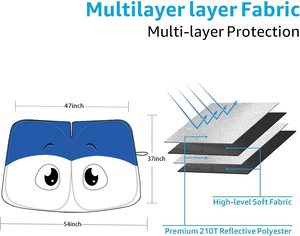 Phụ Kiện Xe Hơi Kính Chắn Gió Dù Để Che Nắng Trong Polyester Phù Hợp Cho Tesla Mô Hình Y Mô Hình 3 Kính Chắn Gió Dù Để Che Nắng Gấp Cửa Sổ Phía Trước - Product Image 2