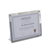 Cadre photo en acrylique poli pour bureau, support de certificat A4, porte-permis commercial, plaque d'autorisation 6-7 pouces, modèle multi-usage