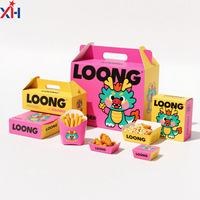 Cajas biodegradables para comida para llevar, patatas fritas, nuggets de pollo frito, papel de cartón, embalaje de alimentos personalizado, caja de hamburguesas