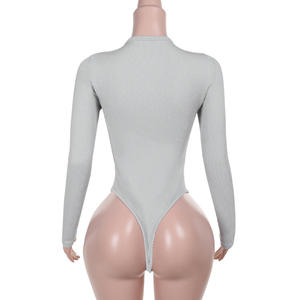 Viviblook Z317RP02 2025 nueva moda Casual tejido cuello redondo manga larga mameluco Mono para mujer Bodycon - Product Image 3