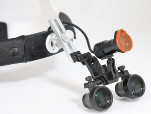 Loupes chirurgicales dentaires 3,5X, loupe binoculaire avec source d'alimentation électrique, noires, avec lampe frontale LED 5W - Product Image 4
