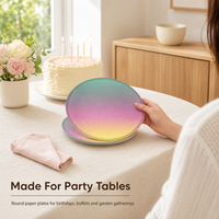 Assiettes en papier argentées et dorées, sous-assiettes jetables, assiettes décoratives pour mariages, fêtes et traiteurs, vente en gros directe