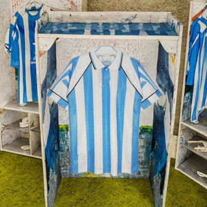 Camisetas de Fútbol para Hombre, Diseño Personalizado, Franjas Retro, Impresión Digital, Corte Automatizado, 100% Poliéster Transpirable, Servicio OEM - Product Image 3