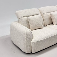 Ensemble de canapés modernes en tissu bouclé courbé |   Canapé sectionnel rembourré de luxe pour salon, mobilier d'hôtel