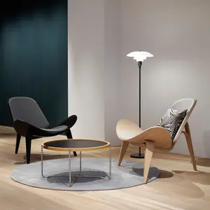 كرسي أريكة YIPJ بتصميم إسكندنافي حديث مصنوع من الجلد الأصلي لغرفة المعيشة الفردية بمصمم ذي صدفة على شكل شخص مبتسم