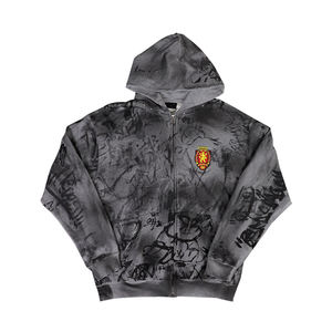 เสื้อมีฮู้ดสำหรับผู้ชาย streetlux เสื้อล้างกรดวินเทจโอเวอร์ไซซ์ดีไซน์เทอร์รี่500GSM ไม่มีความสุข - Product Image 1