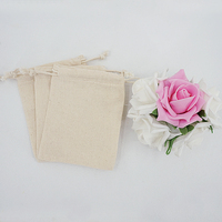 Pochette à savon personnalisée à bas prix avec logo imprimé en coton et lin pour bougie Sac cadeau écologique à cordon