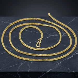 Collar de Cadena de Espiga de Serpiente Chapado en Oro Micro de 14K, 18K, 24K de Latón al por Mayor, Diseño Moderno y de Moda - Product Image 3