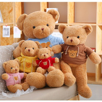 Peluche Ours en Peluche Géant ODM en Gros, Adorable Ours en Peluche Habillé, Coussin, Cadeau d'Anniversaire, Jouet en Peluche Doux en Polyester, 0-24 Mois