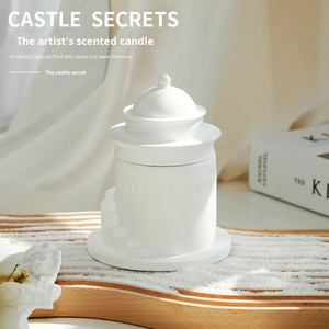 Vela de Cera de Soja de Alta Gama con Aroma a Té para Niñas, Hecha a Mano, Moderna, Resistente al Fuego, con Diseño Creativo de Castillo de Yeso, para el Día de San Valentín - Product Image 2