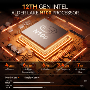 N2 Mini PC Máy tính để bàn Intel N100 Windows 11 Pro kép HD-MI 4k hiển thị wifi nhỏ gọn rạp hát tại nhà streaming văn phòng PC mới - Product Image 3