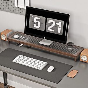<b>Desktop</b> Computer Riser Stand Wooden Monitor Support Elevated Base Desk Storage <b>Shelf</b> Multifunctional Office <b>Desktop</b> Organizer - Product Image 3