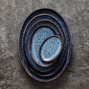 Creative <b>Ceramic</b> Kiln Transformation Blue <b>Ceramic</b> Cloth Patterned Western Style Steak <b>Plate</b> Charger Dining Dishes <b>Plates</b> - Product Image 2