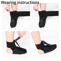 Attelle de cheville réglable Support articulaire de cheville Chaussettes de compression respirantes et antidérapantes pour la fasciite plantaire et les douleurs au pied
