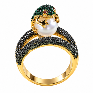 Bague en perles grenouille pour femme, motif animal, accessoire de doigt pour usage quotidien - Product Image 1