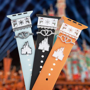 Botón mágico lindo esmalte DISEÑO DE Navidad reloj banda encantos letra para <span class=keywords><strong>Apple</strong></span> <span class=keywords><strong>Watch</strong></span> 100 aniversario reloj banda Pin Stud - Product Image 4