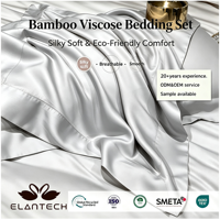 Ensemble de housse de couette et de draps en bambou 100% bambou, 300TC, simple, respirant, écologique, rafraîchissant pour l'été