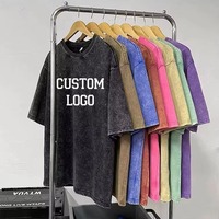 T-shirt en coton épais délavé à l'acide, coupe oversize, style streetwear pour homme, haute qualité, personnalisable avec motif graphique