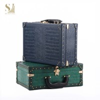 Sacs de voyage en cuir artificiel grain de crocodile 13 pouces personnalisés de luxe unisexe ensemble de bagages rigides en MDF de haute qualité PC métallisé Carry