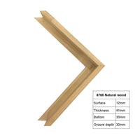 Profilé de cadre flottant en bois massif naturel 8765, 12x41mm, en forme de L, pour galerie d'art