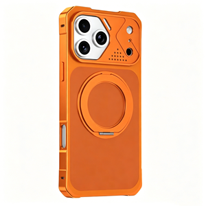 Étui de téléphone en alliage d'aluminium mat avancé pour iPhone 17 15 16 Pro Max avec protection 360 °   Support magnétique pour téléphone portable, coque arrière en PC, protection contre les chocs - Product Image 1