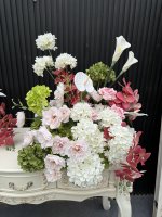 2027 Nieuwe Trend Calla Lelie Bruidsboeket Kunstmatige Roze Groene Hortensia Bloembol voor Evenement Feestdecoratie