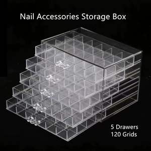 صندوق منظم للمجوهرات من الأكريليك مع 5 أدراج و120 شبكة، رف عرض شفاف، منظم أدراج للمجوهرات - Product Image 2