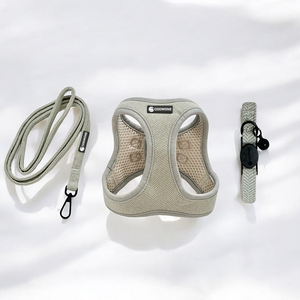 Conjunto de Arnés, Correa, <span class=keywords><strong>Collar</strong></span>, Pañuelo y Dispensador de Bolsas para Excremento para Perros, Ajustable, de Tweed de Lujo, con Logotipo Personalizado OEM - Product Image 2