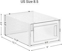 Boîte à chaussures en plastique pliable, empilable, transparente, durable, simple et pratique, vente en gros à prix réduit