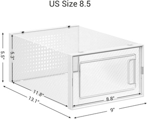 Boîte à chaussures en plastique pliable, empilable, transparente, durable, simple et pratique, vente en gros à prix réduit - Product Image 3