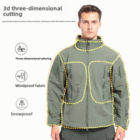 Veste bomber tactique imperméable doublée de polaire pour homme, manteau d'extérieur softshell à capuche camouflage pour l'hiver