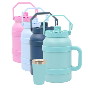Nouvelle bouilloire isotherme portable en acier inoxydable grande capacité pour voiture et extérieur avec poignée, paille et cuillère, seau isotherme - Product Image 5