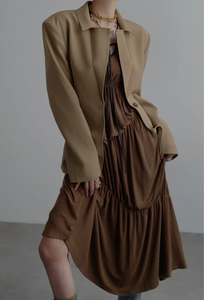 Chaqueta de diseñador personalizada para <span class=keywords><strong>mujer</strong></span>, chaqueta de <span class=keywords><strong>manga</strong></span> larga de alta calidad, abrigo suave de <span class=keywords><strong>trabajo</strong></span> de negocios informal de Color sólido para primavera y otoño - Product Image 6