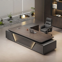 Ensemble bureau et chaise de direction moderne minimaliste en bois massif Boss's, luxe léger, écologique, usage commercial