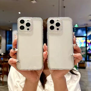 Custodia per telefono con diamanti lucidi lusso per IPhone 17 Pro Max 16 11 12 13 <span class=keywords><strong>14</strong></span> 15 XS XR Glitter trasparente per paraurti Cover morbida in TPU - Product Image 5