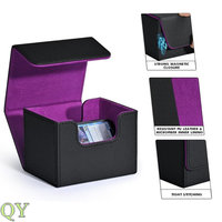 YY Boîte Flip En Cuir PU Personnalisée Pour Cartes De Collection Jeux De Table Et Cartes De Visite