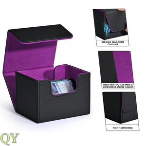 Caja Protectora de Cartas Coleccionables QY Personalizada de Cuero PU, Estuche de Almacenamiento para Juegos de Mesa y Tarjetas de Visita - Product Image 4