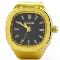 Montre bague ajustable pour femme, design minimaliste, couleur or, petite, géométrique, avec logo personnalisable