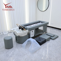 Lit de lavage de cheveux électrique personnalisable pour institut de beauté et salon, avec fonction spa et moxibustion
