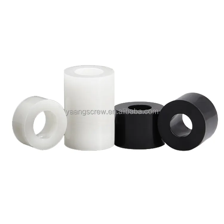 Custom Groothandel Hoge Kwaliteit Wit Zwart Nylon Rubber Spacers Ronde Pvc Plastic Spacer 10Mm Plastic Buis Spacers M3 5mm